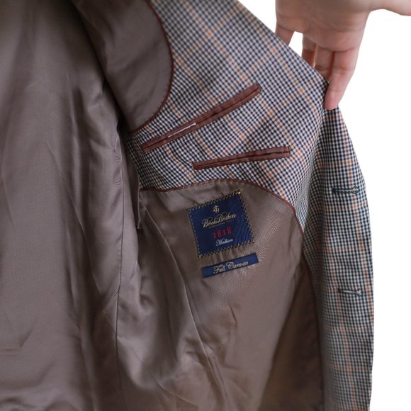 BROOKS BROTHERS 1818 Madison Full Canvas 2-Button Fall Color Plaid Blazer Sz 42R - Picture 9 of 16